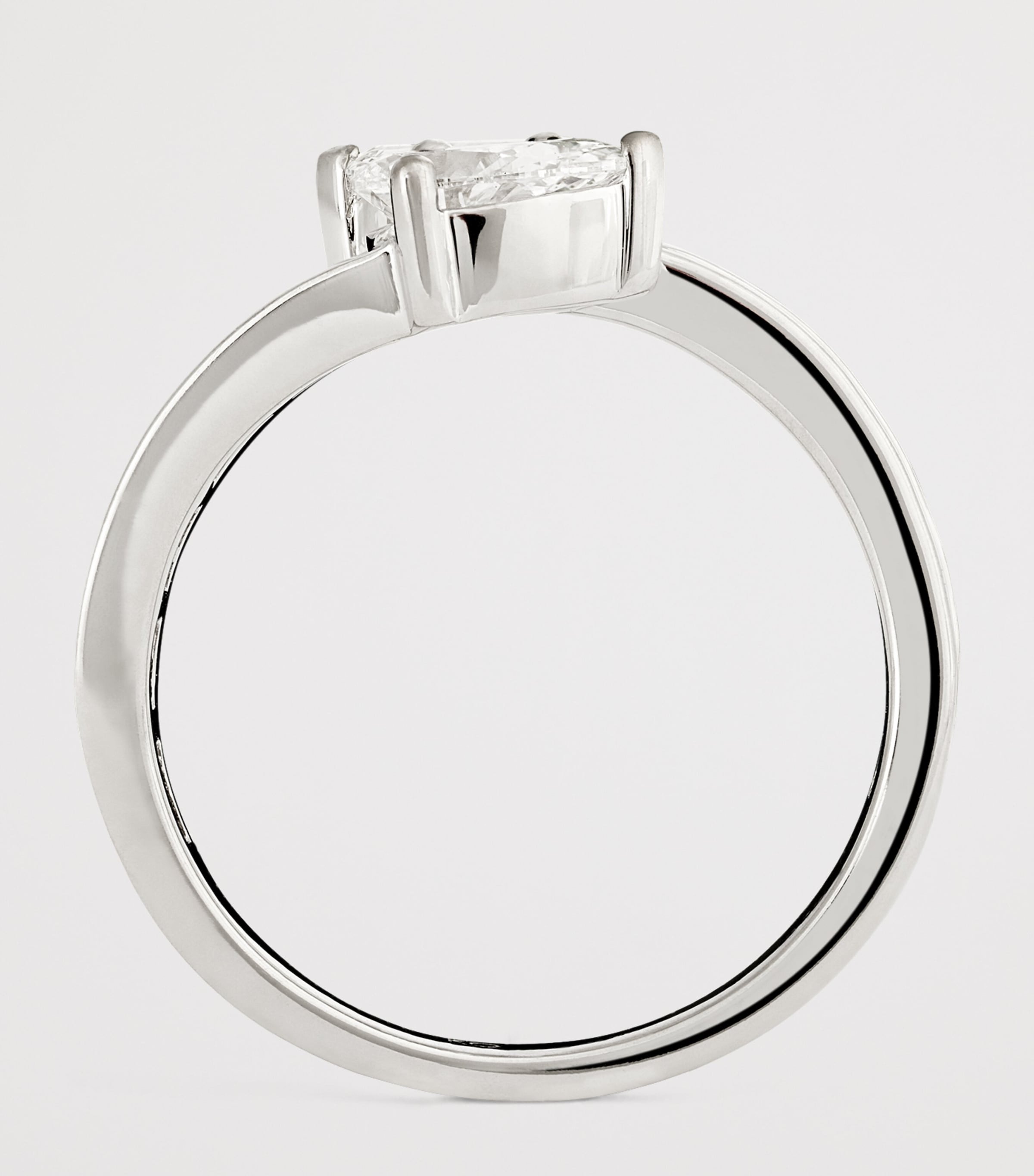 White Gold and Diamond  Saturn Ring WHITE GOLD Image 3