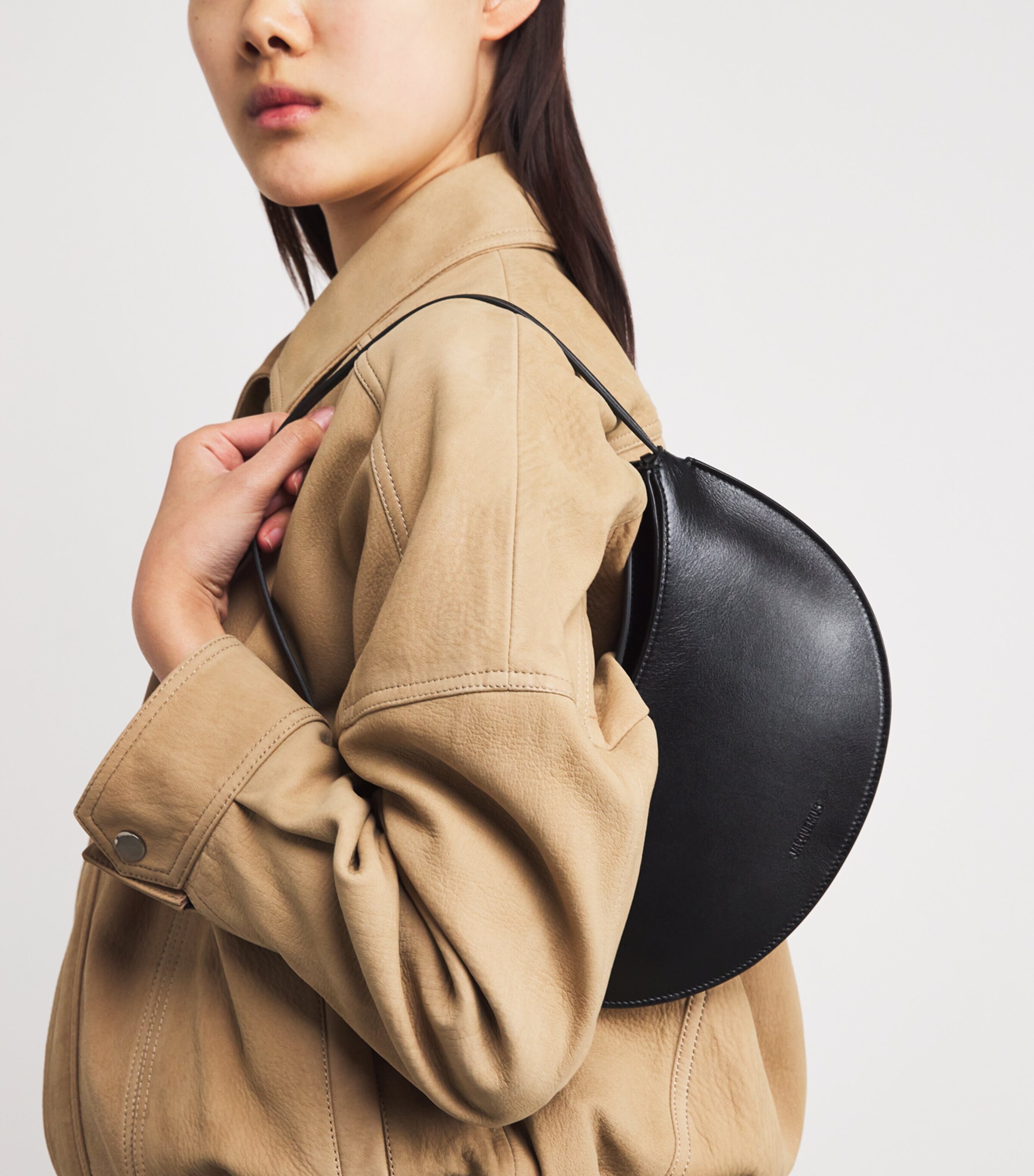 Jacquemus Black Small Leather Ovalo Shoulder Bag | Harrods US