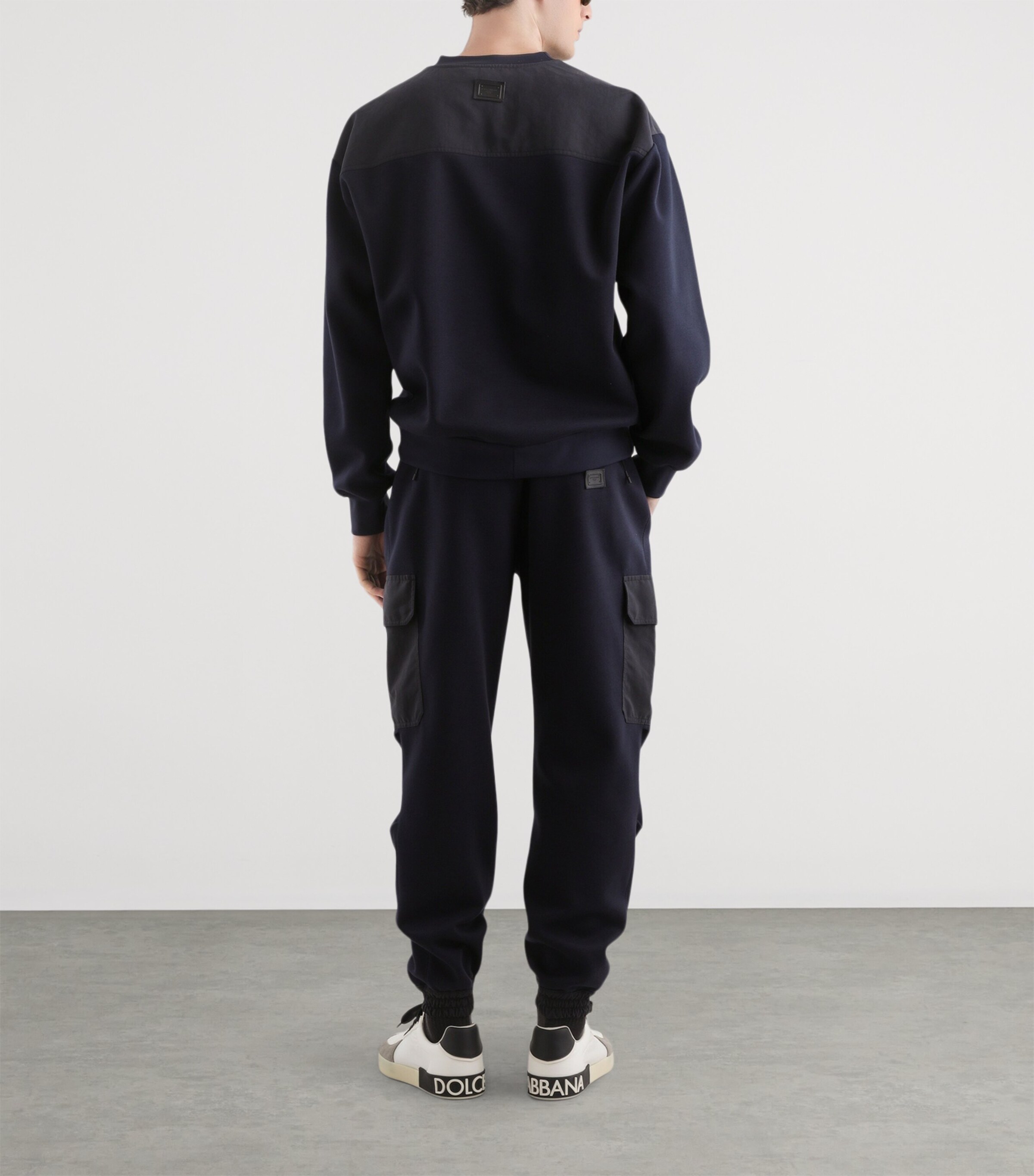 Dolce&Gabbana Mens Cotton-Blend Sweatpants Very Dark Blue Image 3