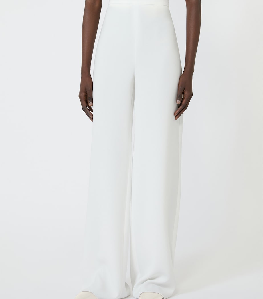 Max Mara Womens Wide-Leg High-Waist Trousers White Image 3