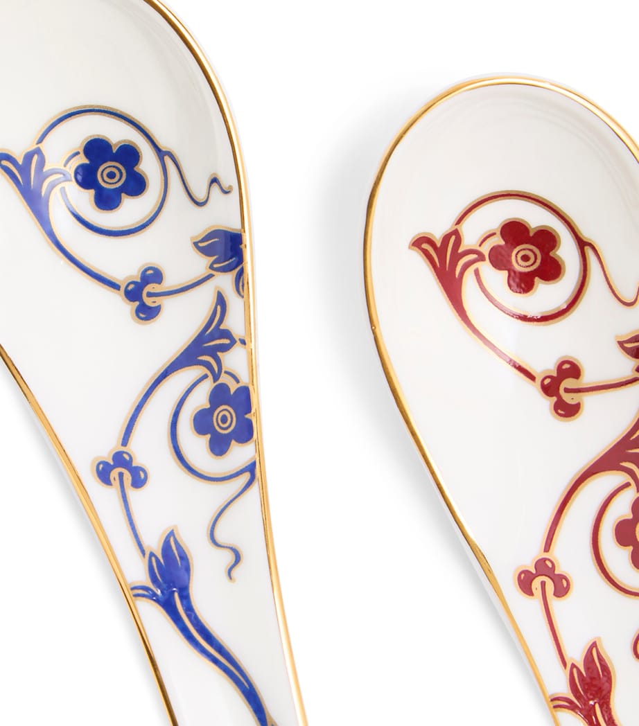 Set of 2 Renaissance Soup Bowls and Spoons MULTI Image 3