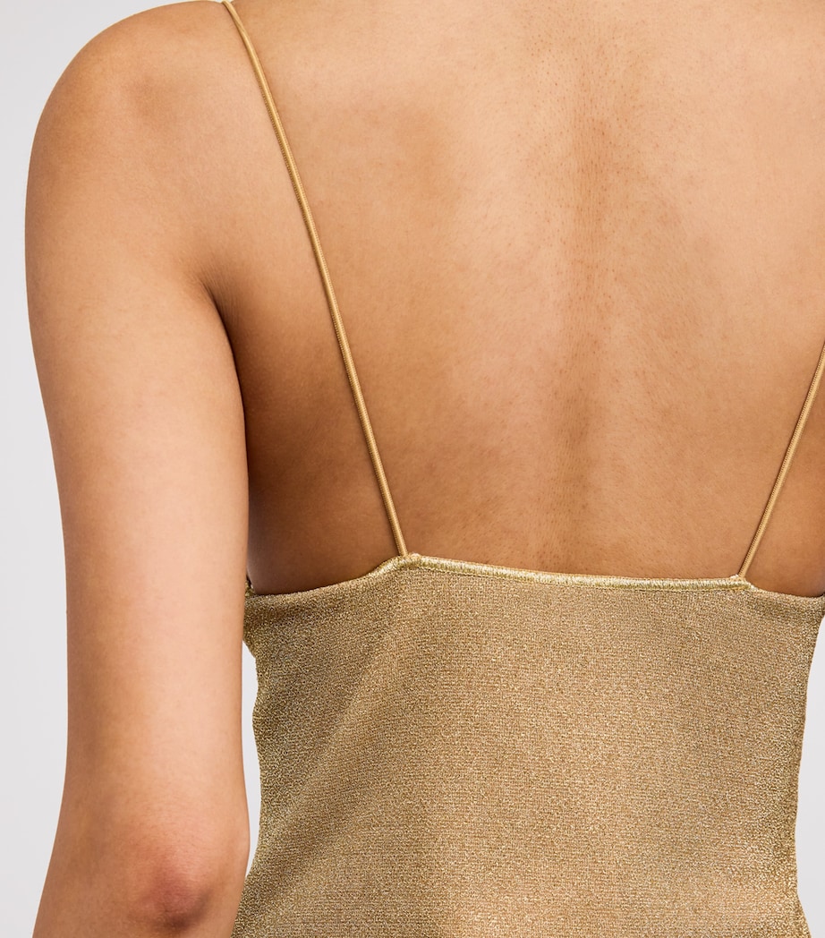 Metallic Lumière Mini Dress GOLD Image 4