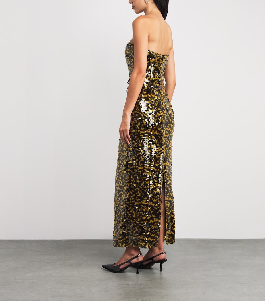 Sequin Cece Maxi Dress TURMERIC/BLACK Image 3