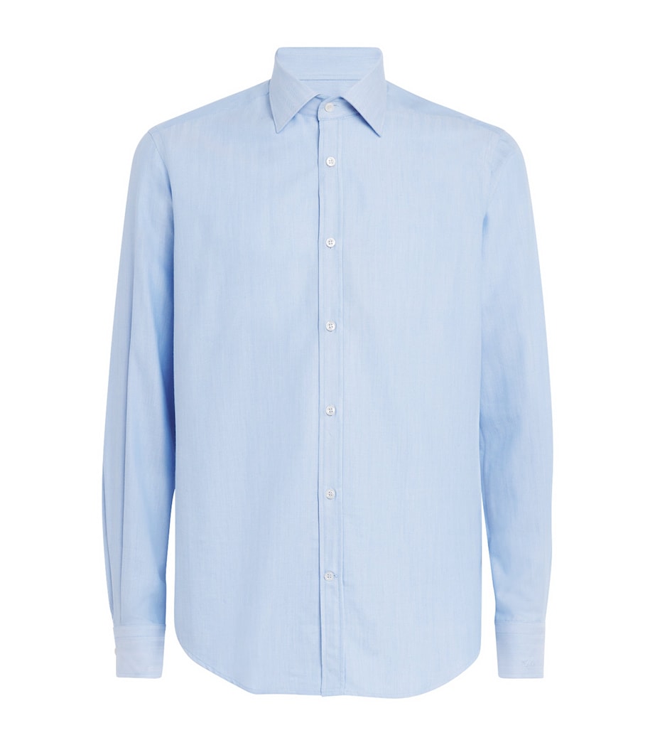 Silk-Cotton-Cashmere Shirt D37 AZZURRO SCURO Image 1