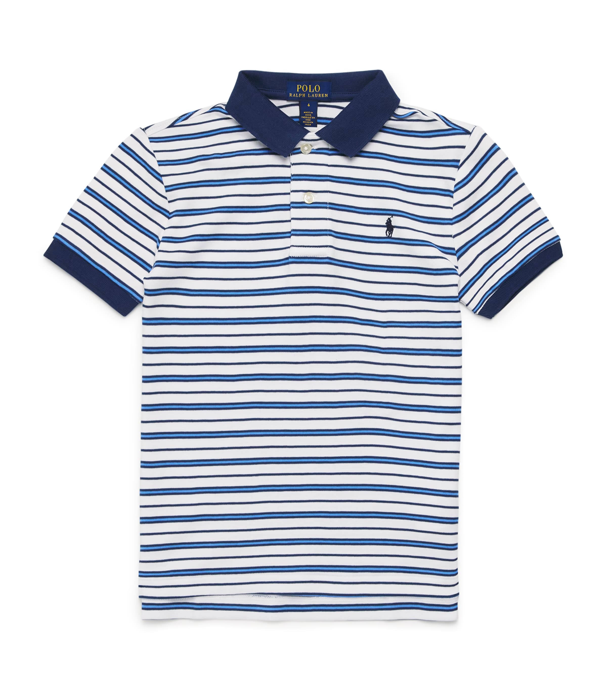 Cotton Stripe Polo Shirt (6-14 Years) MULTI Image 1