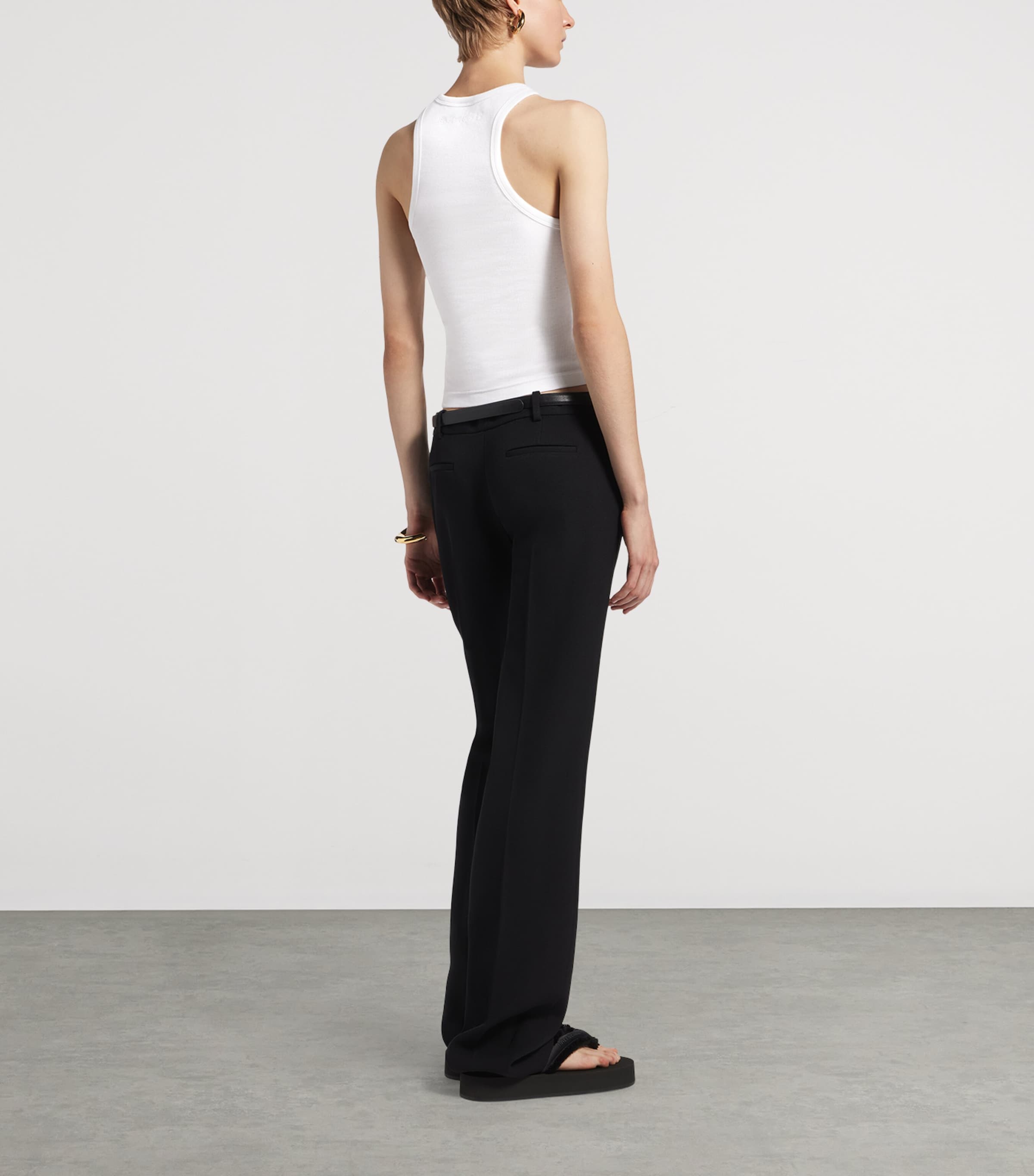 Balenciaga Womens Stretch-Cotton Logo Tank Top Image 3