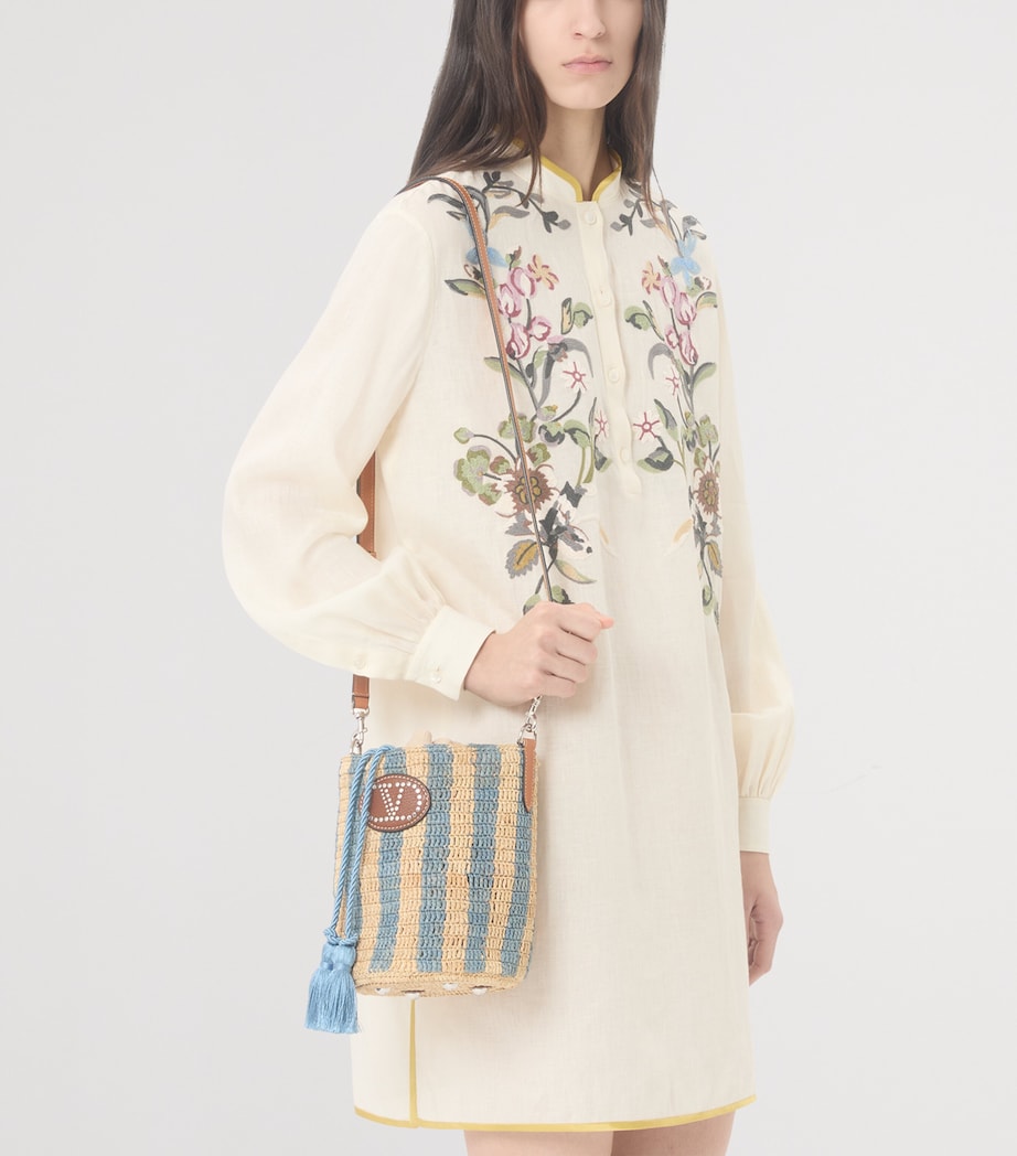 Valentino Garavani Straw VLogo Signature Bucket Bag Image 2