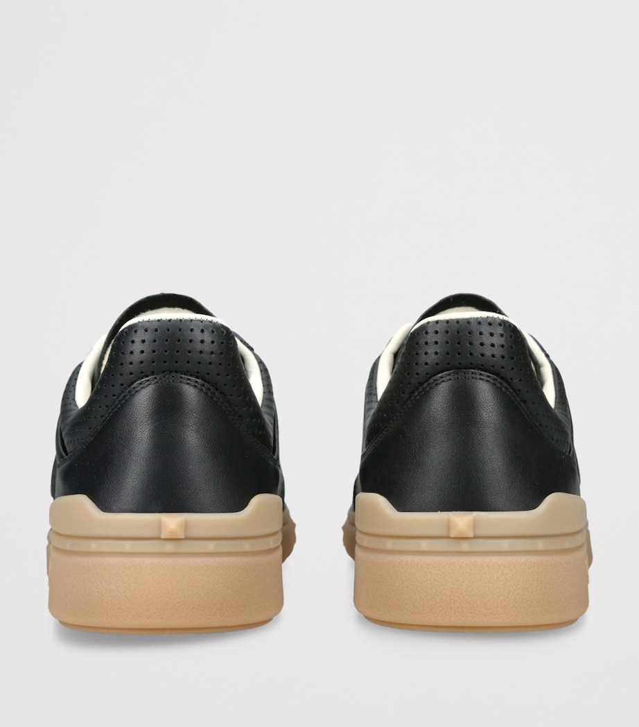 Valentino Garavani Mens Leather Upvillage Sneakers Black Image 2