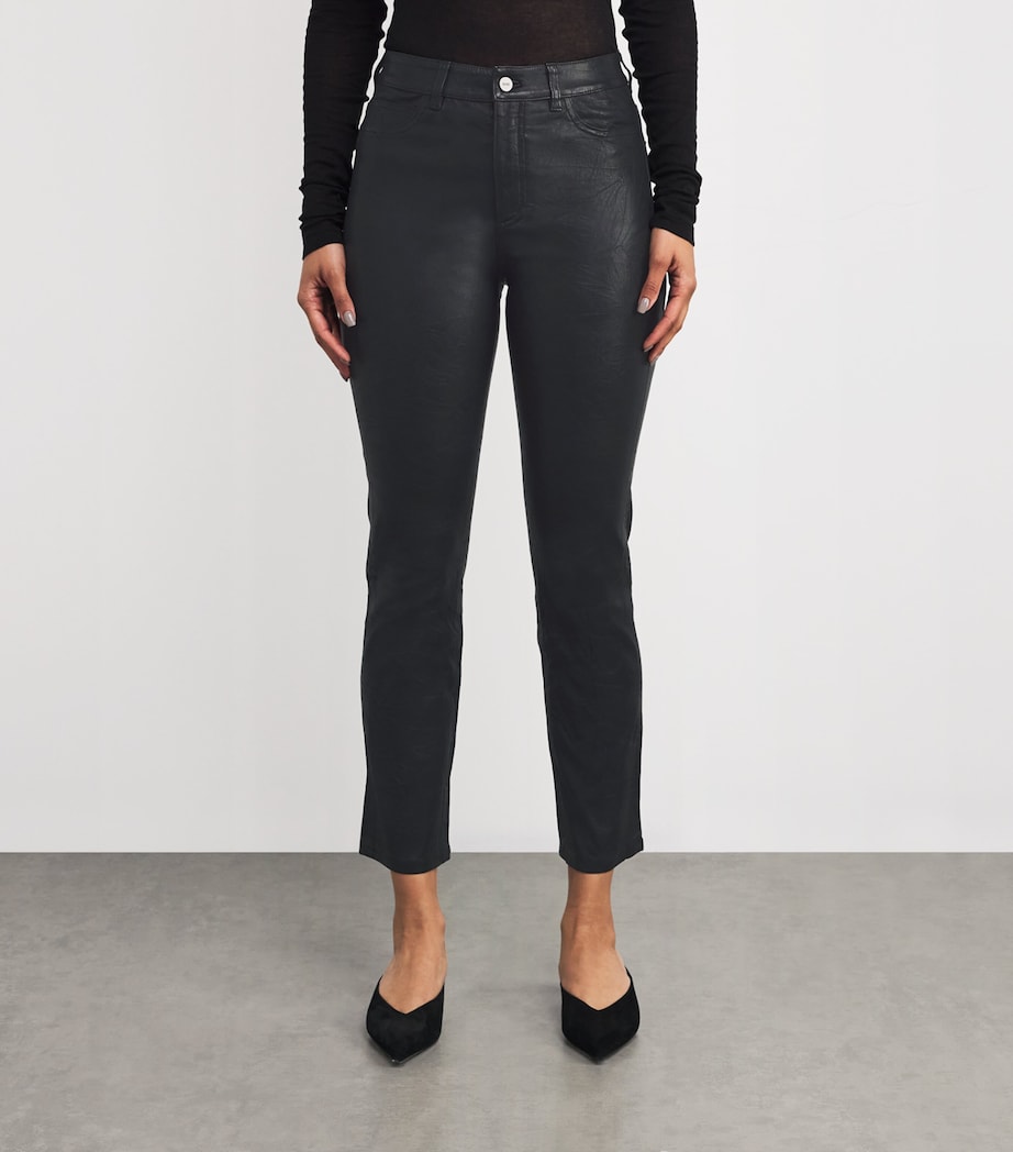 Leather High-Rise Cindy Trousers BLACK Image 9