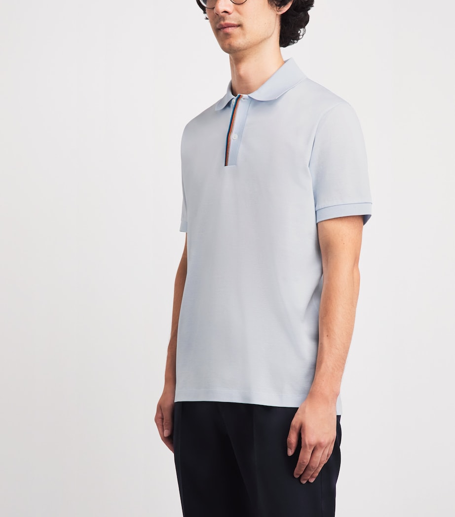 Paul Smith Mens Artist Stripe Polo Shirt Blue Image 4