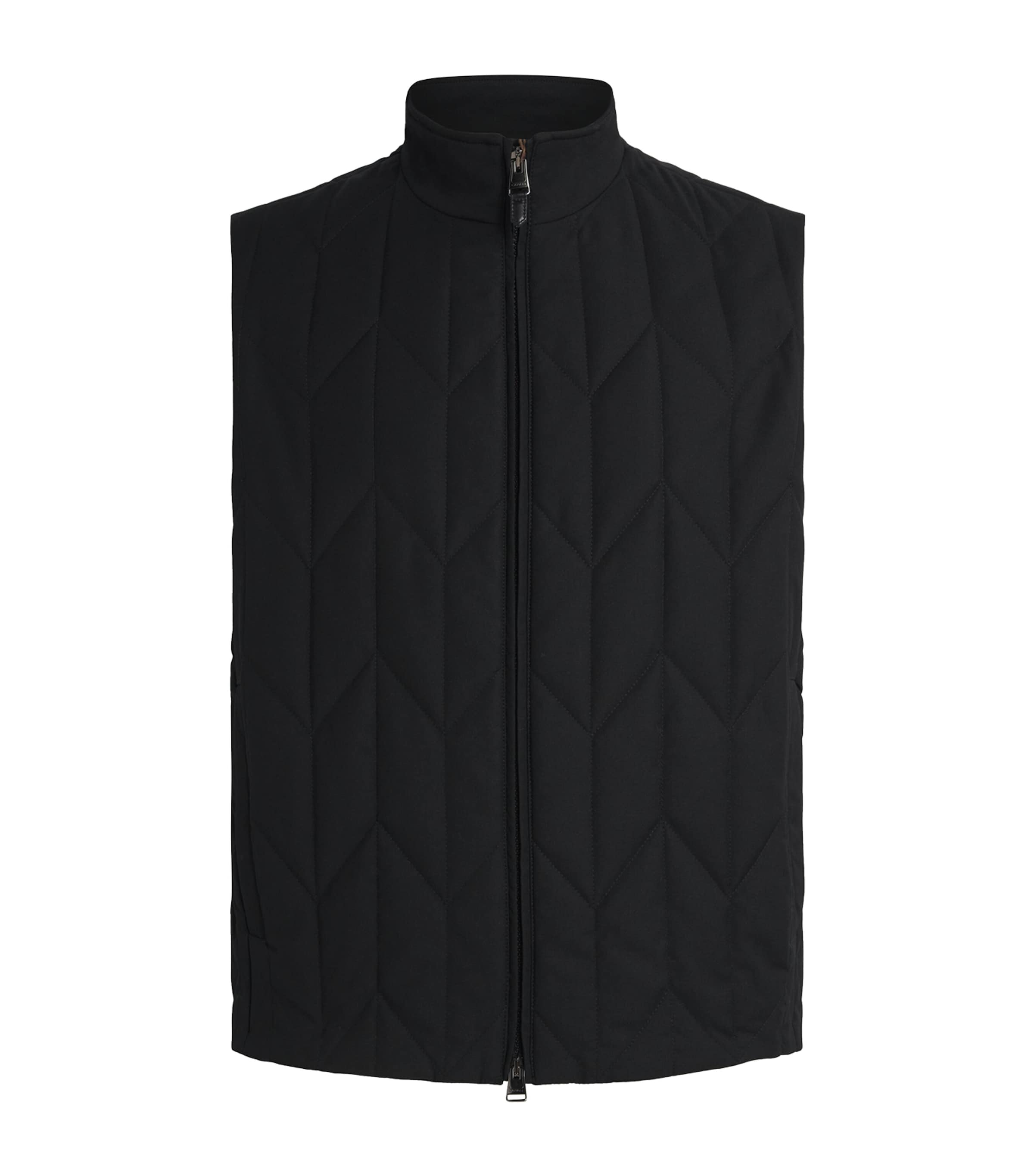 Canali Weather-resistant Gilet In Black