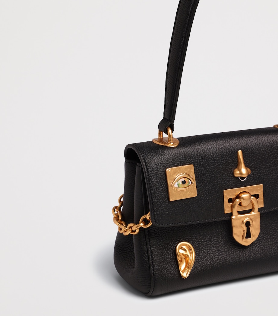 Schiaparelli Mini Leather Secret Bijoux Top-Handle Bag Gold/black Image 6