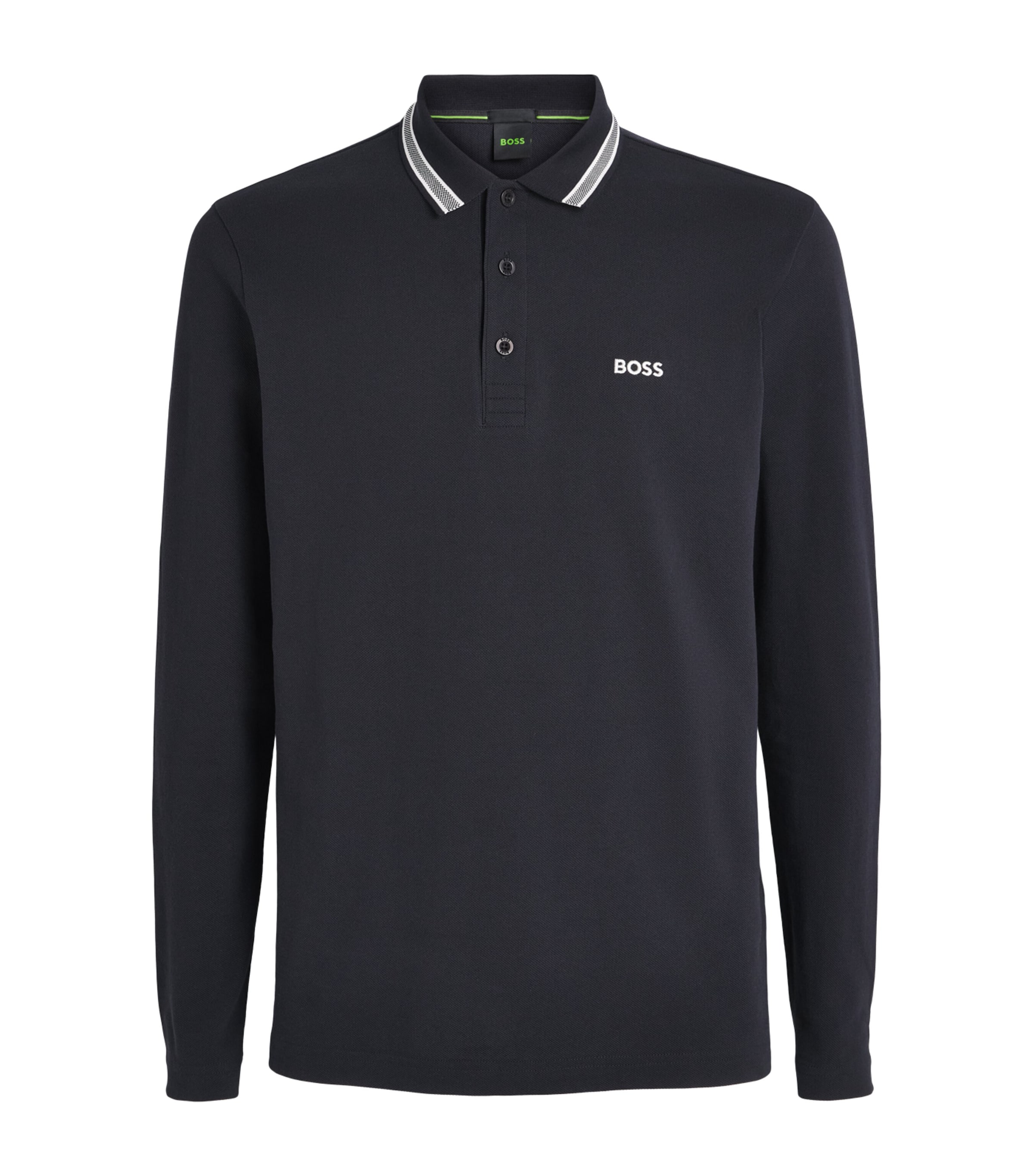 BOSS Mens Cotton Piqué Polo Shirt Dark Image 1