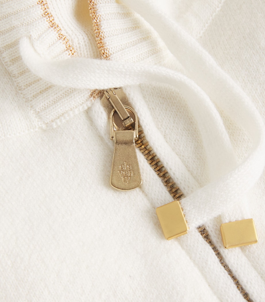 Cashmere-Cotton Blend Zip-Up Hoodie PANNA Image 5