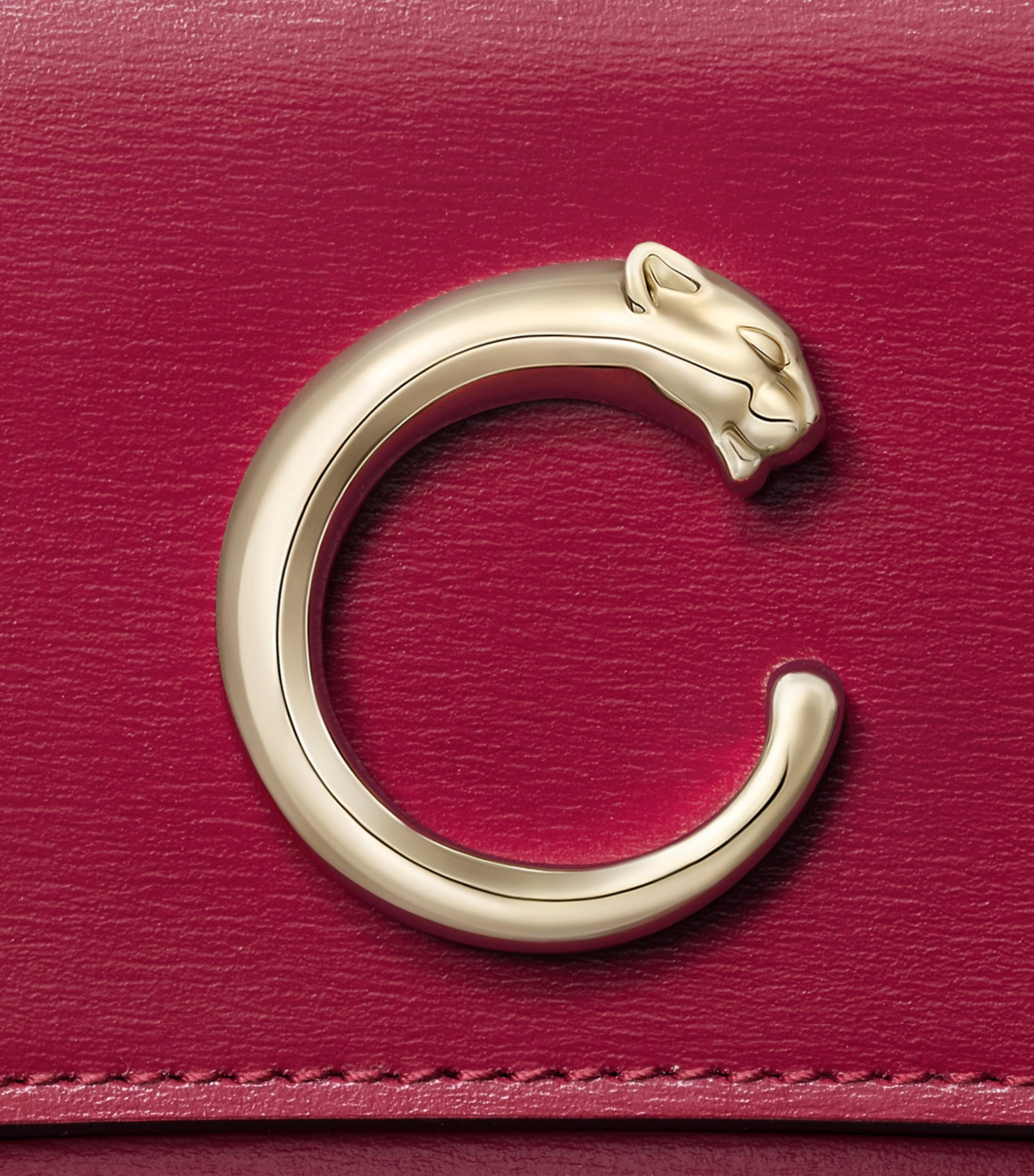 Cartier Leather Panthère de Cartier Card Holder Red Image 6