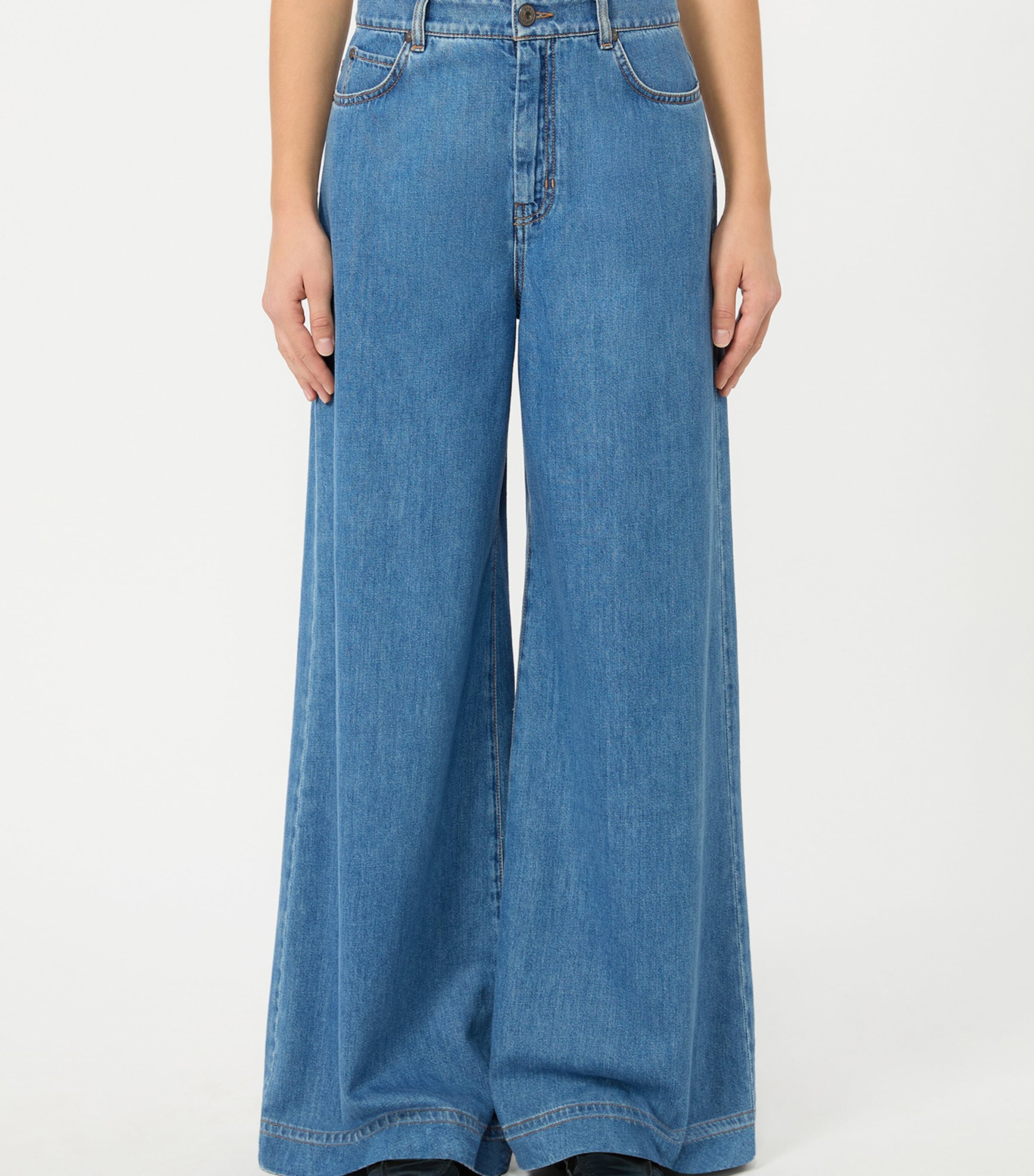 Weekend Max Mara Womens High-Rise Wide-Leg Jeans Navy Image 3