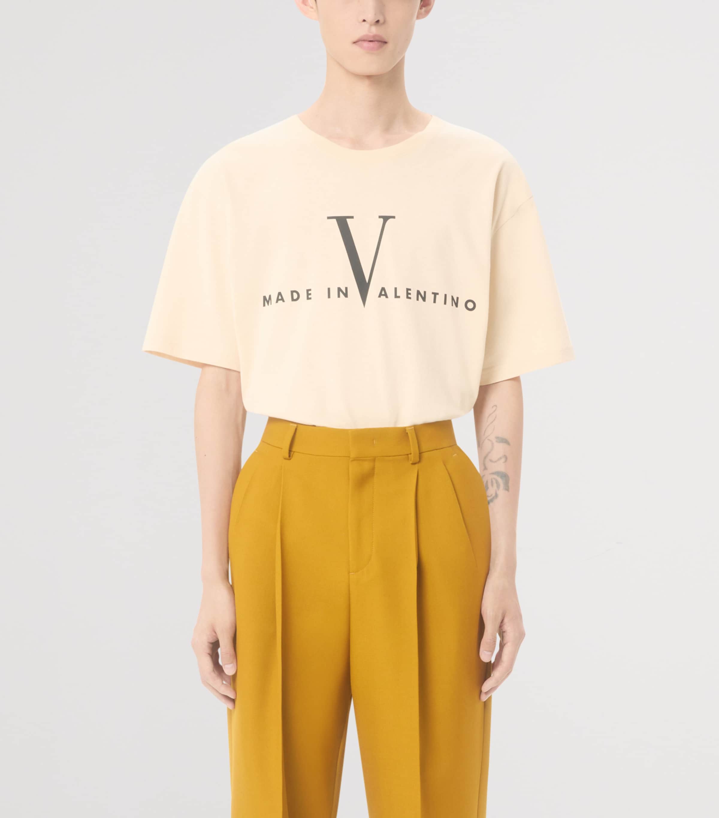 Cotton Made in Valentino Logo T-Shirt QT3 Image 2