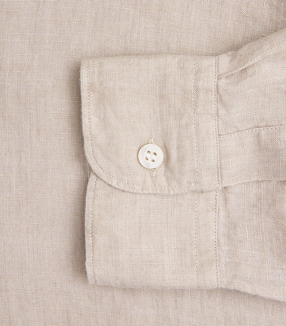 Sunspel Mens Linen Shirt Brgt Hazelwood Image 6