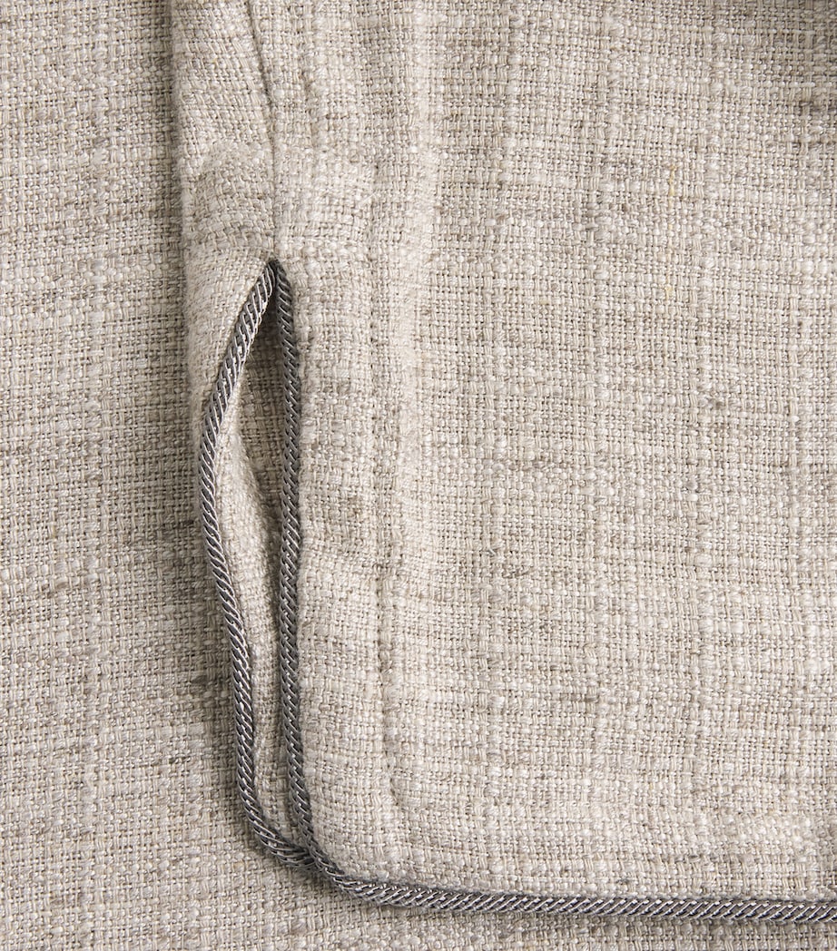 Eskandar Womens Linen-Blend Bakhtiari Cardigan Natural Image 6