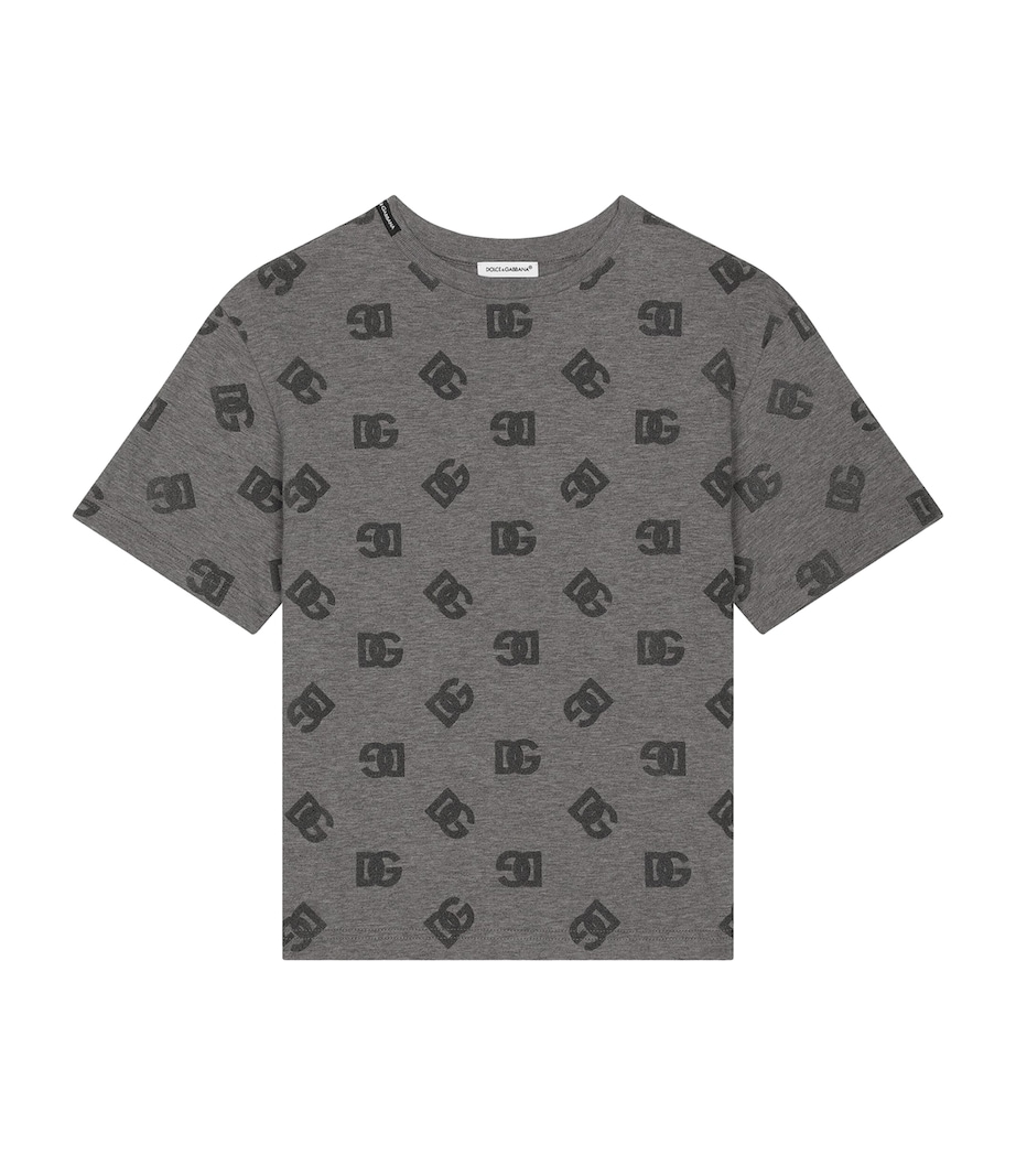 Cotton Logo Print T-Shirt (8-12+ Years) S8291-MELANGE GREY Image 1