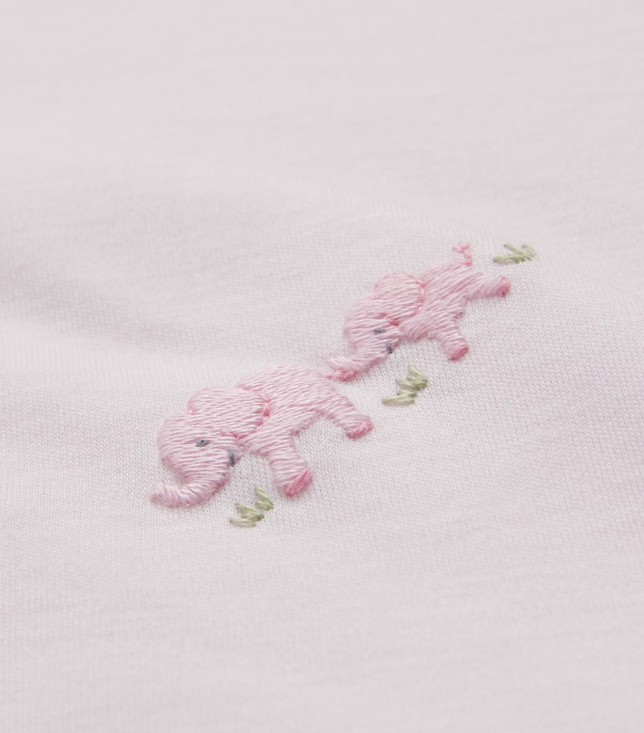 Pima Cotton Embroidered Elephant Blanket (72cm x 66cm) K650PINK Image 3