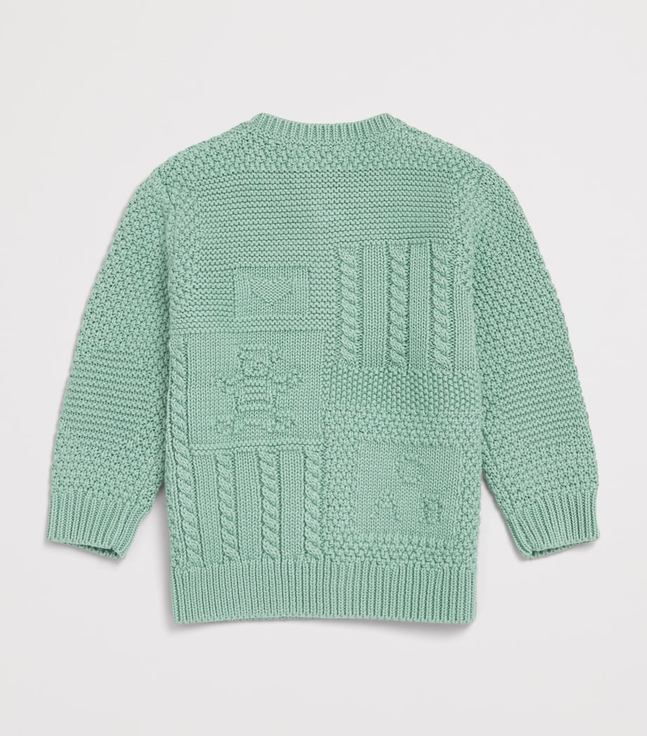 Ralph Lauren Kids Cotton Logo Cardigan (3-24 Months) Faded Mint Image 2