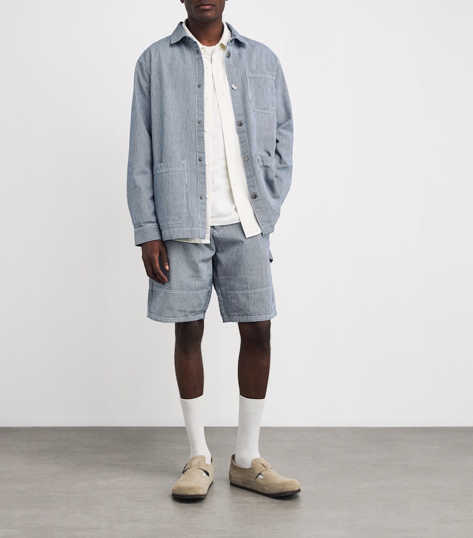 Cotton Stripe Tindale Overshirt BLEACHED BLUE Image 2