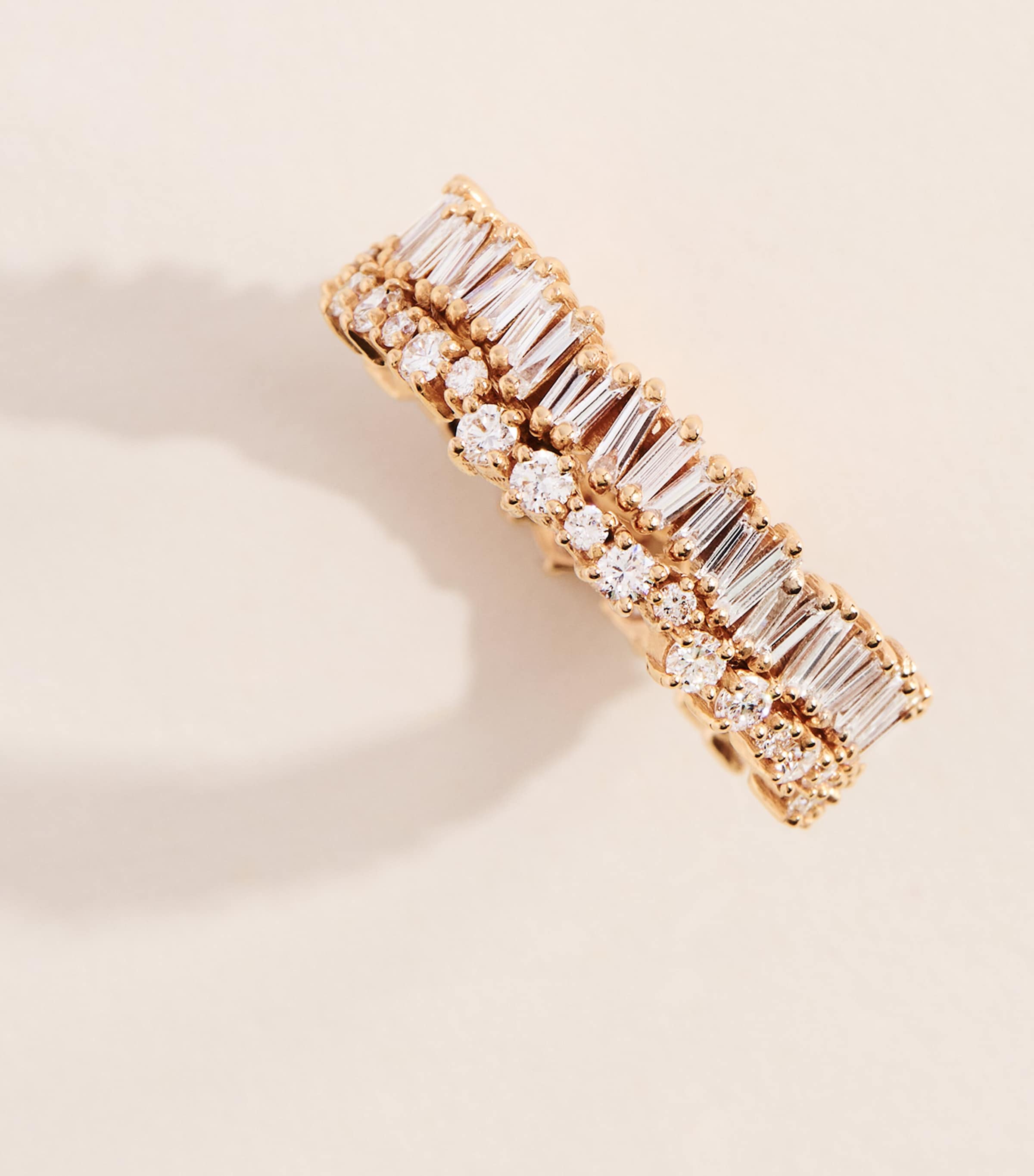 Suzanne Kalan Rose Gold and Diamond Classic Short Stack Eternity Ring Rg/wd Image 4