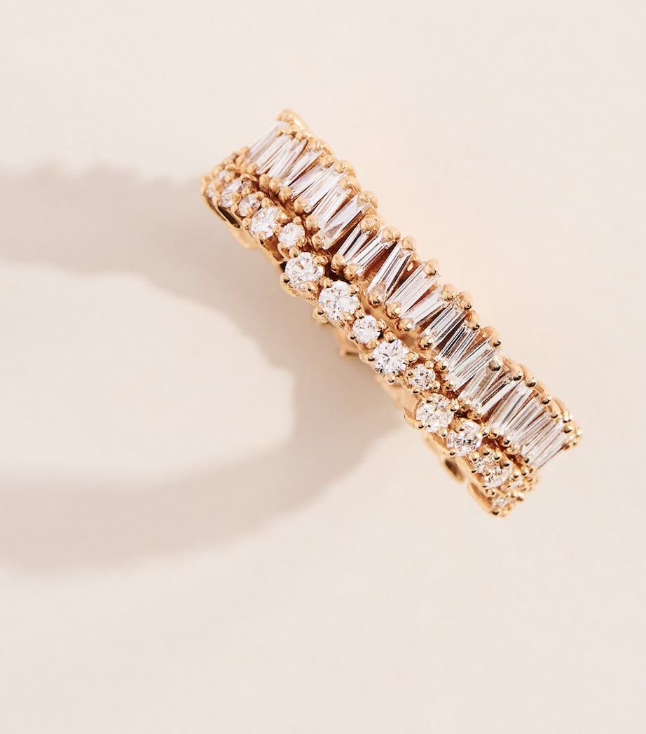 Suzanne Kalan Rose Gold and Diamond Classic Short Stack Eternity Ring Rg/wd Image 4