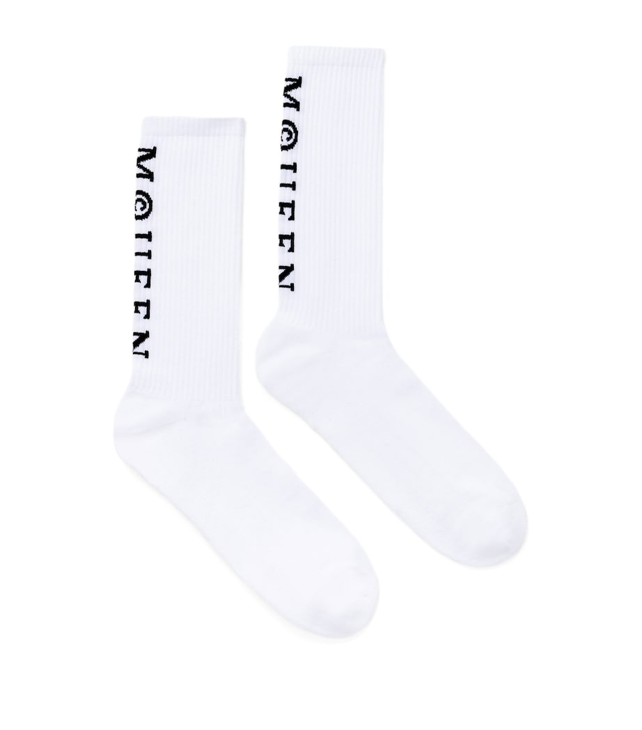 McQueen Mens Cotton-Blend Logo Socks Image 1