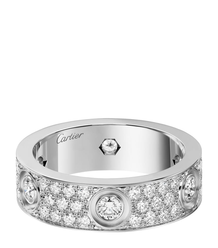 Cartier White Gold and Pavé Diamond LOVE Ring White Gold Image 1