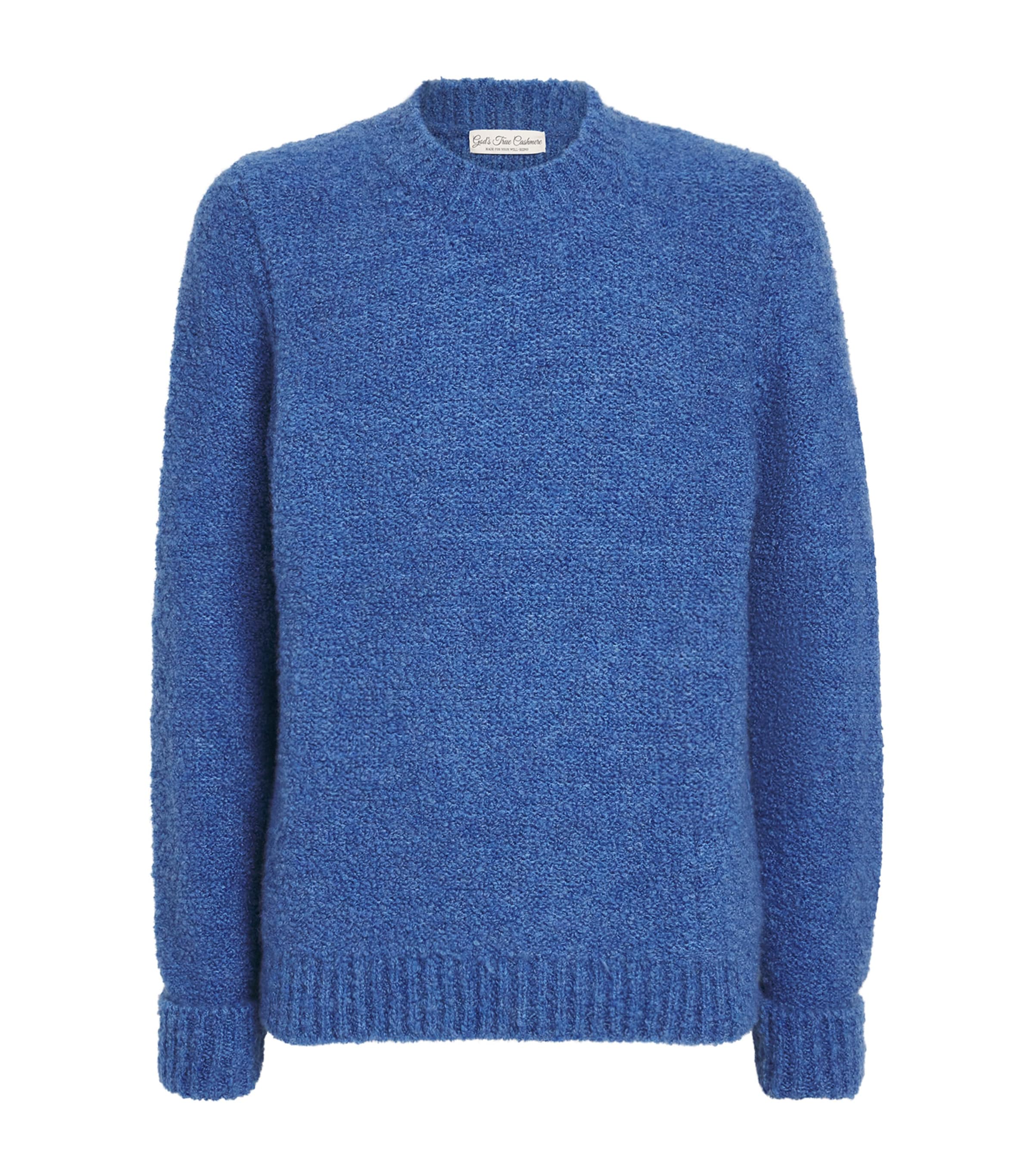 GOD'S TRUE CASHMERE Mens Cashmere Cloud Sweater Lapis Lazuli Image 1