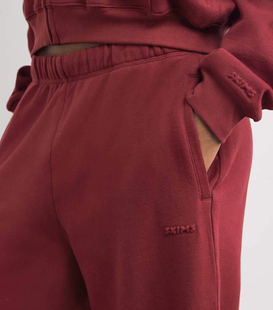 Cotton-Blend Fleece Straight Sweatpants MERLOT Image 6