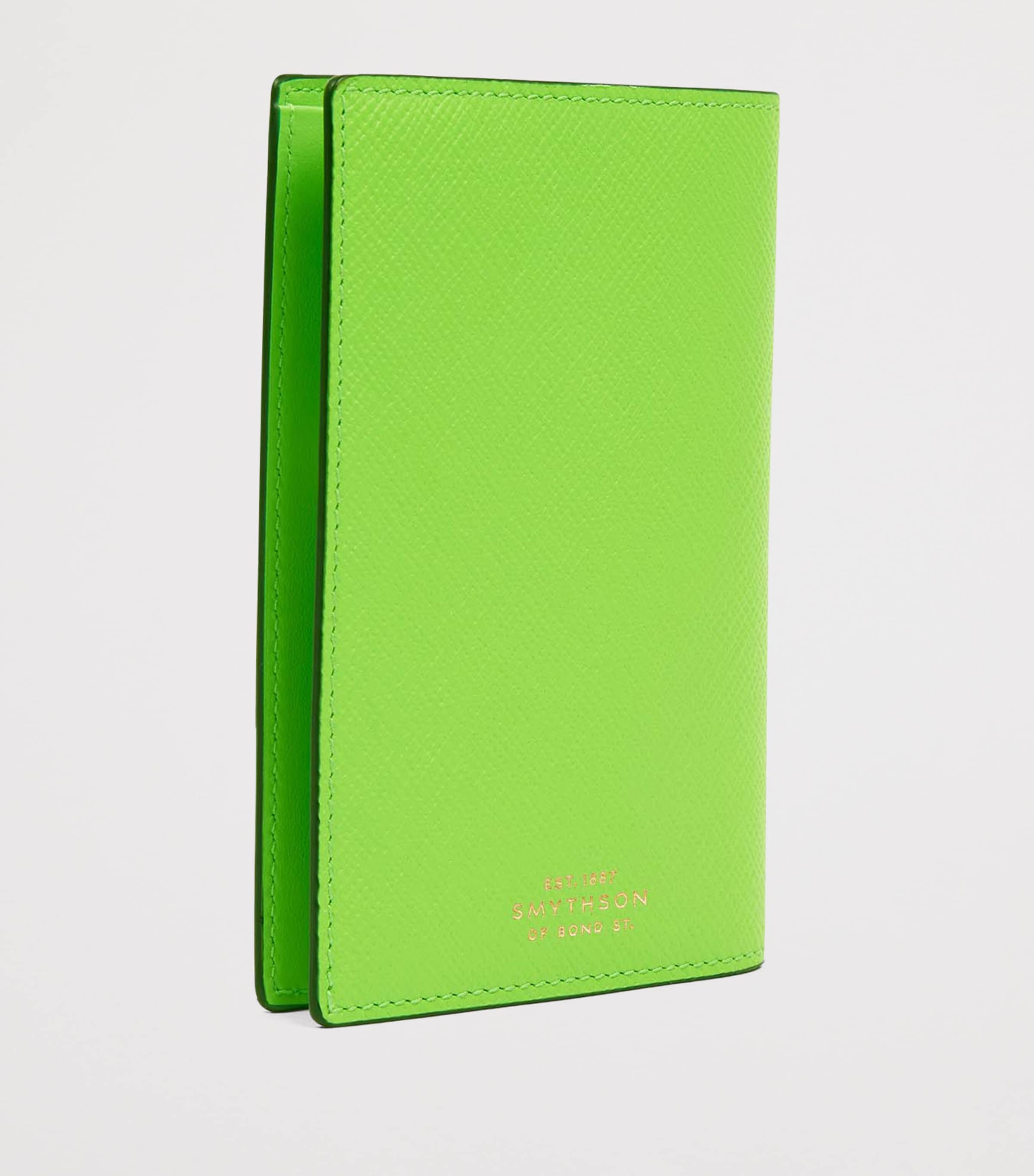 Smythson Leather Panama Passport Cover Apple Green Image 3