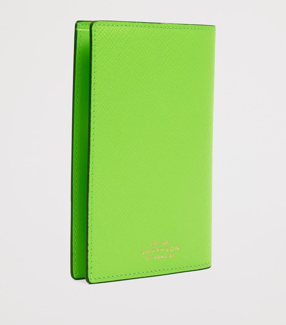 Leather Panama Passport Cover APPLE GREEN Image 3
