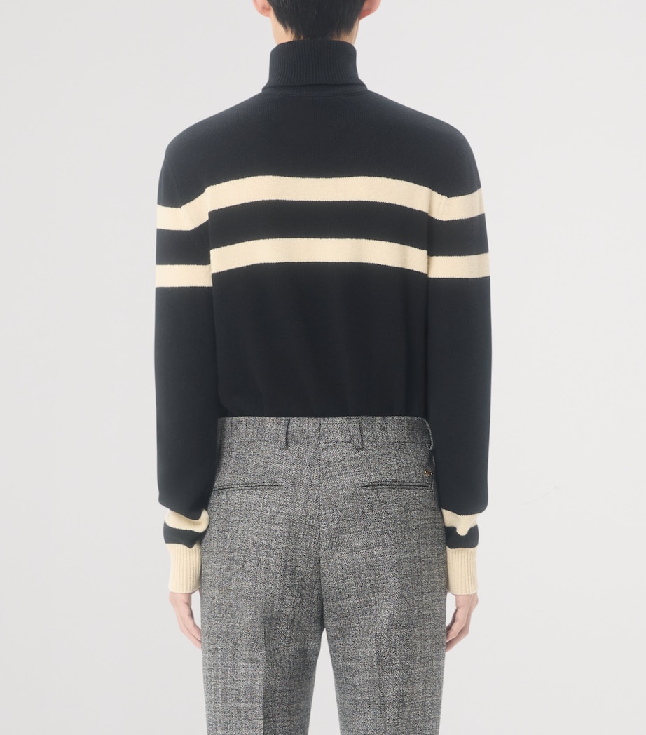 Virgin Wool Stripe Rollneck Sweater 9RA Image 4