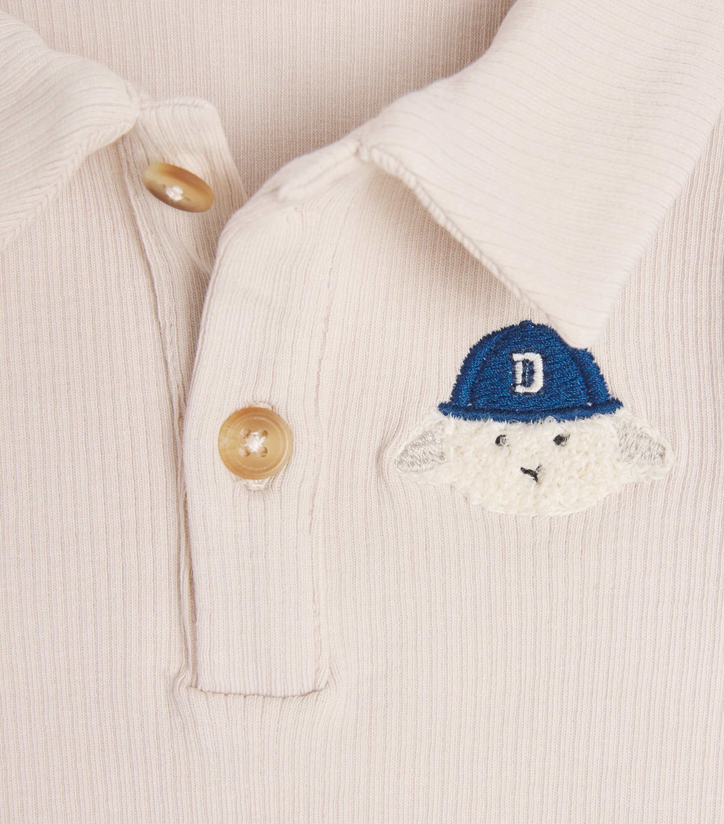 Donsje Stretch-Cotton Paulo Bodysuit (0-30 Months) Arctic Ivory Image 3