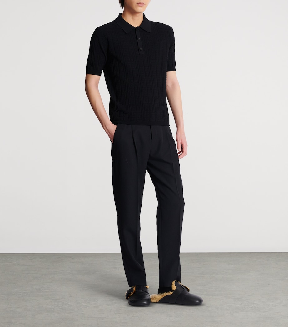 Knitted Monogram Polo Shirt 0PA NOIR Image 5