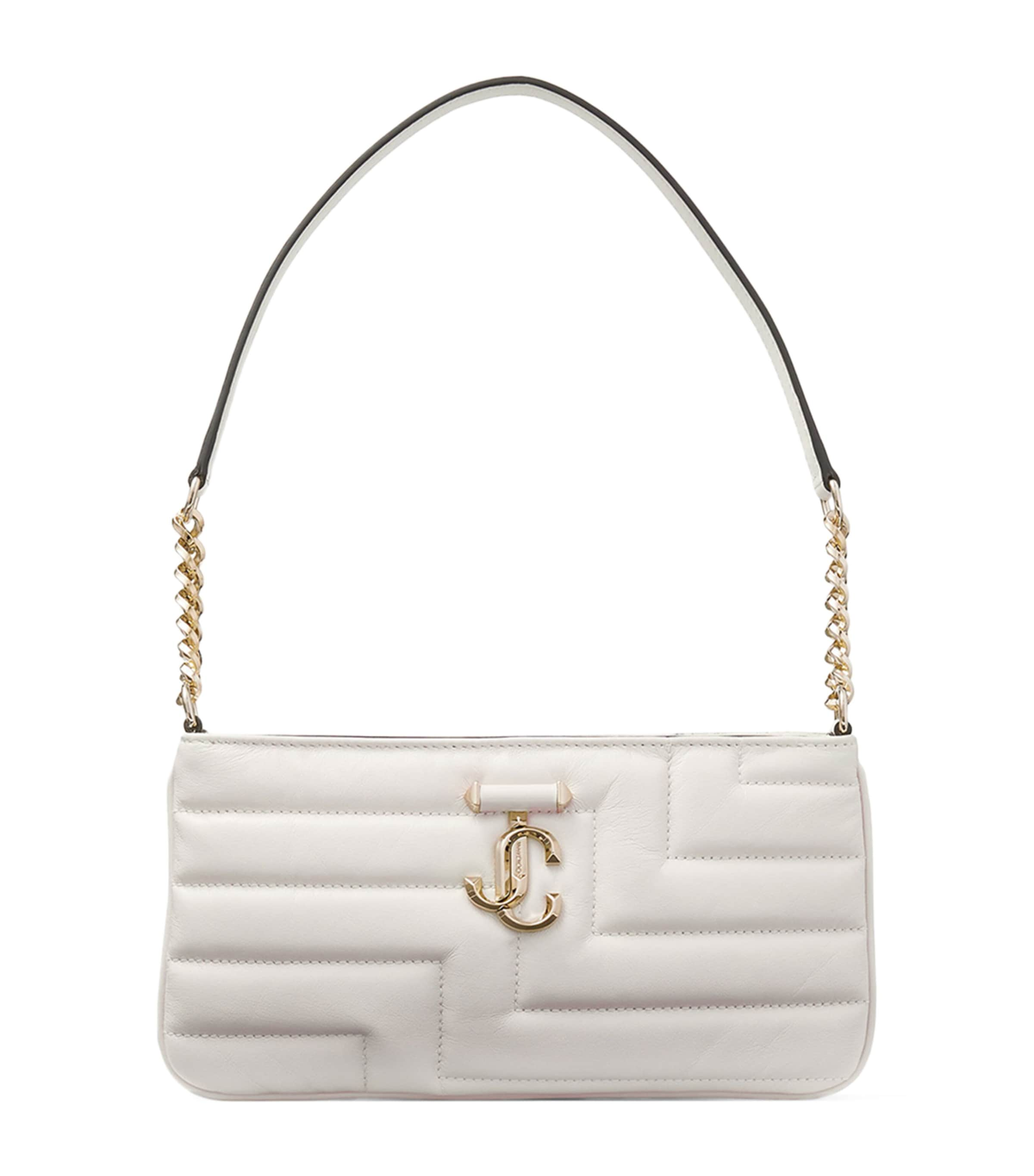 Jimmy Choo Leather Avenue Slim Shoulder Bag In White