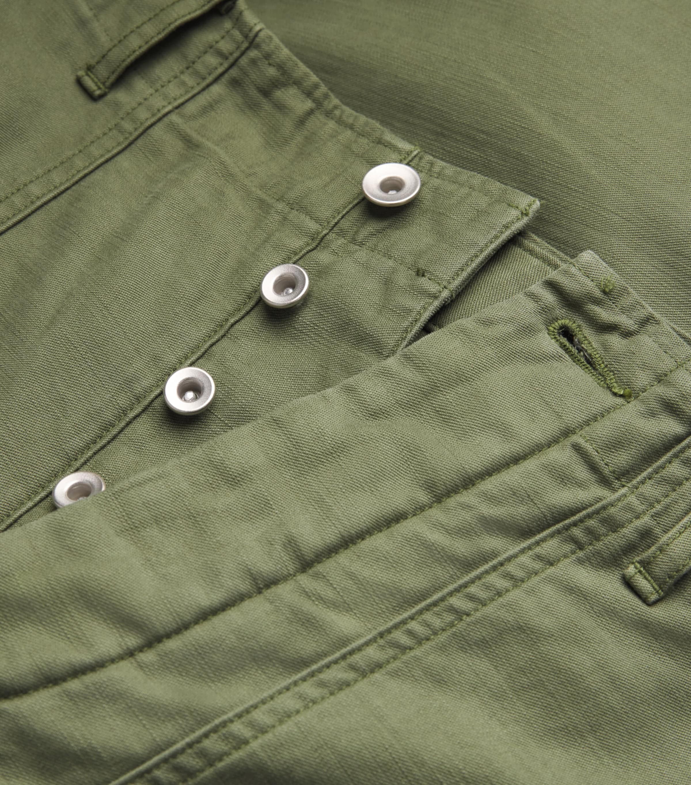 Cotton Bleached Chinos OLIVE GREEN Image 5