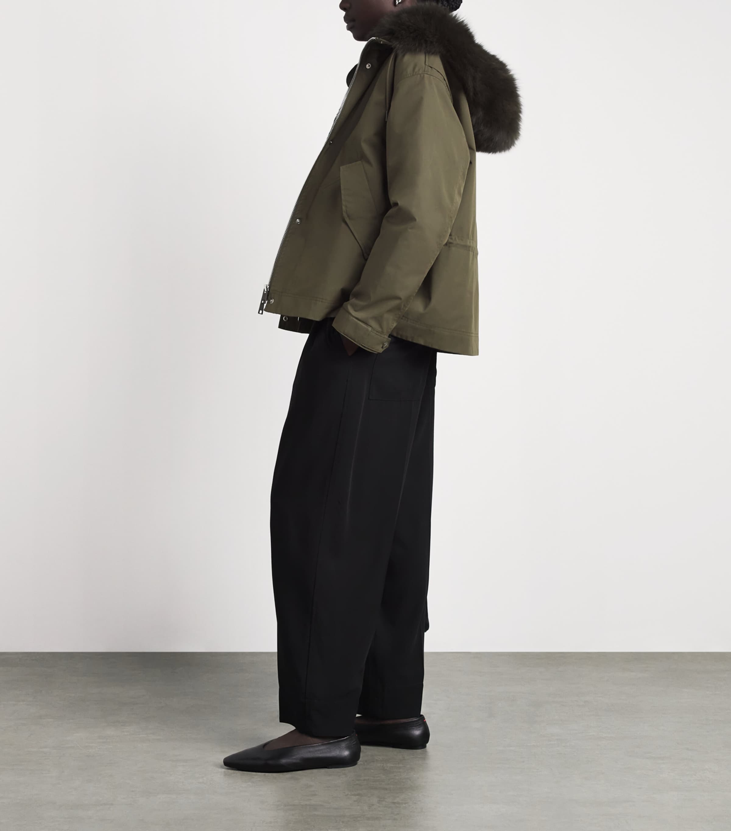 Yves Salomon Womens Down Fur-Trim Technical Parka Coat Image 2