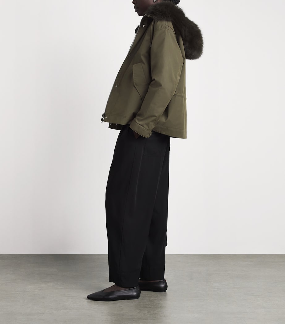 Yves Salomon Womens Down Fur-Trim Technical Parka Coat Image 2