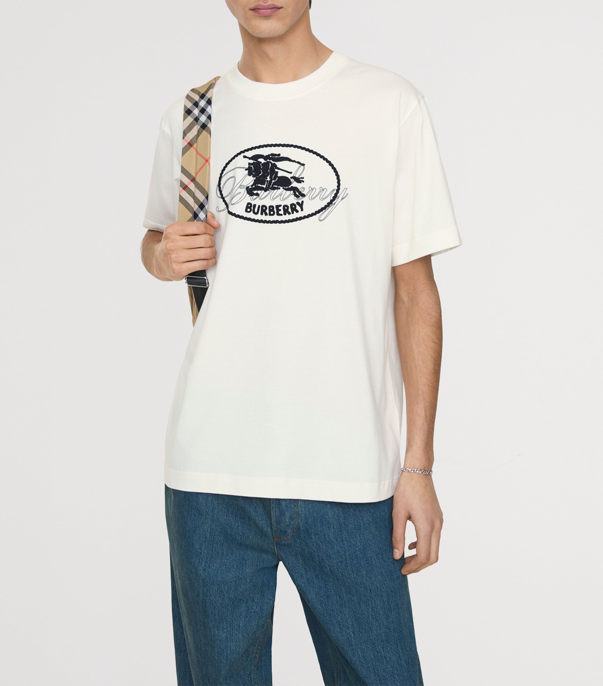 Burberry Mens EKD Stamp T-Shirt Chalk Image 2