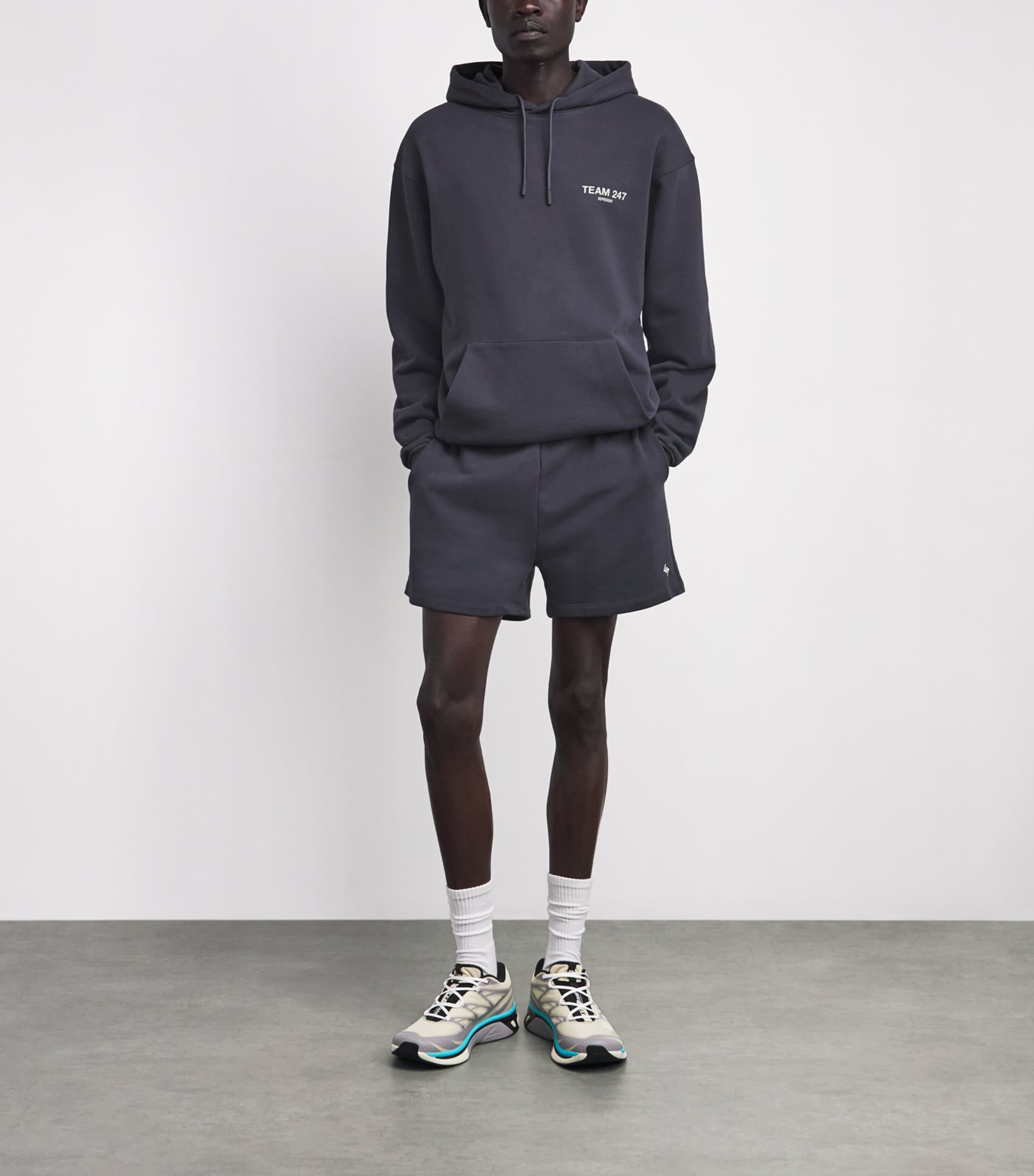 Represent 247 Mens Cotton Jersey Team Shorts Graphene/fern Image 2