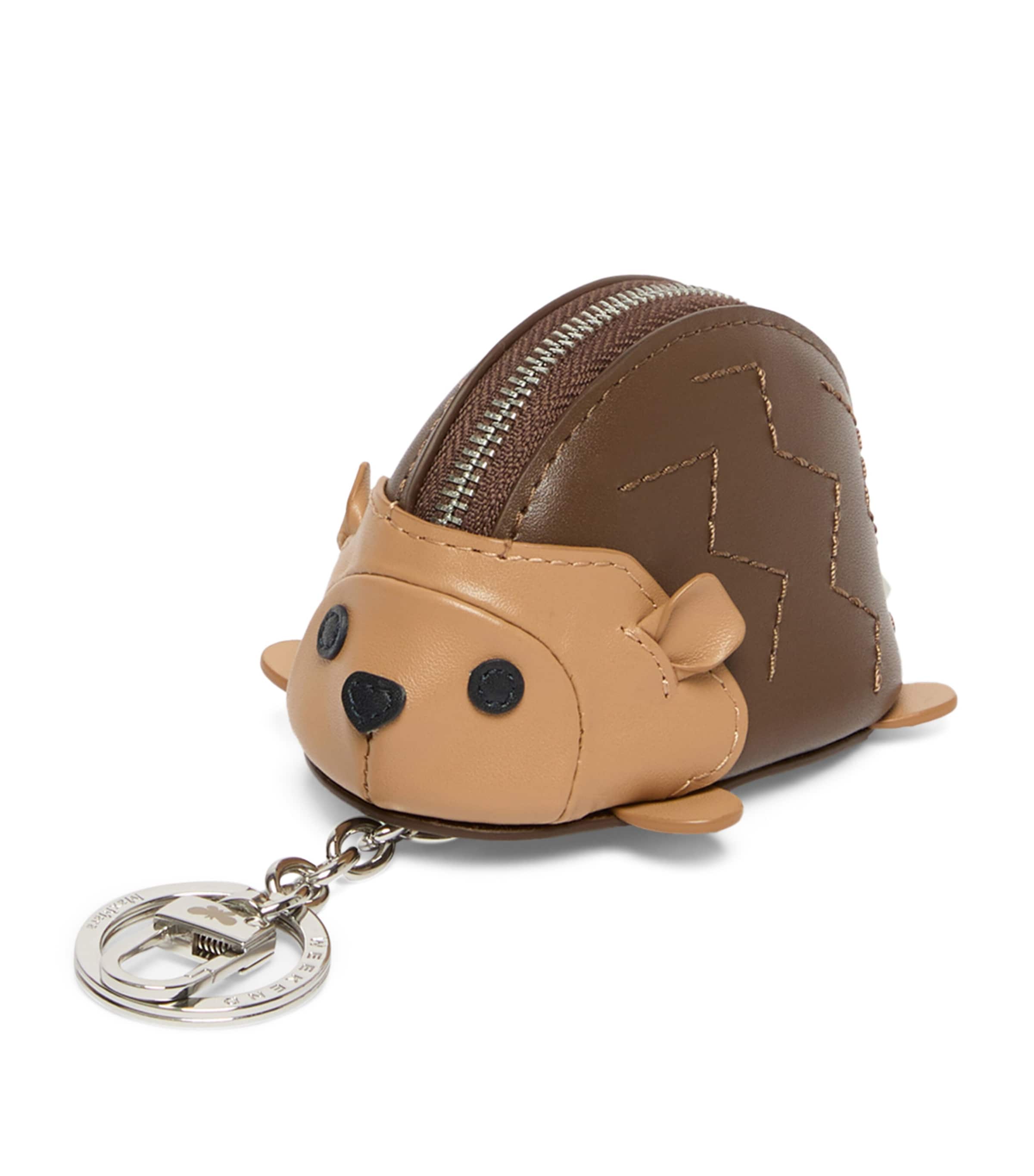 Weekend Max Mara Leather Hedgehog Purse Bag Chain Tobacco