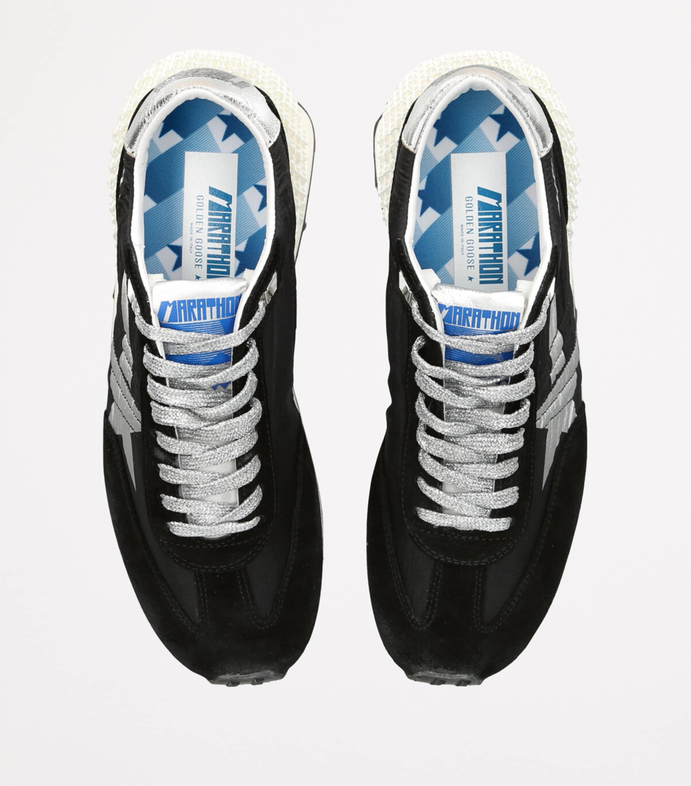 Golden Goose Mens Marathon Runner Sneakers Black/comb Image 4