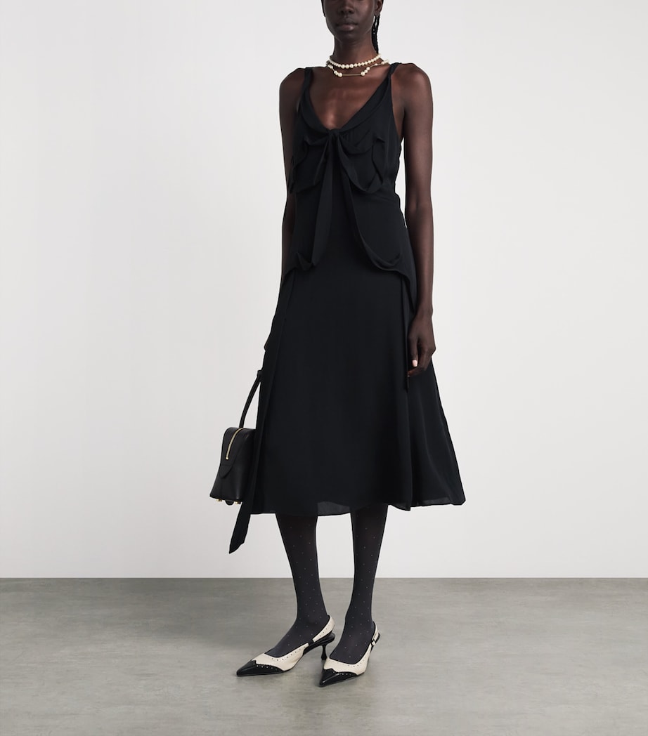 Acne Studios Womens Silk Bow-Detail Midi Dress Black Image 2