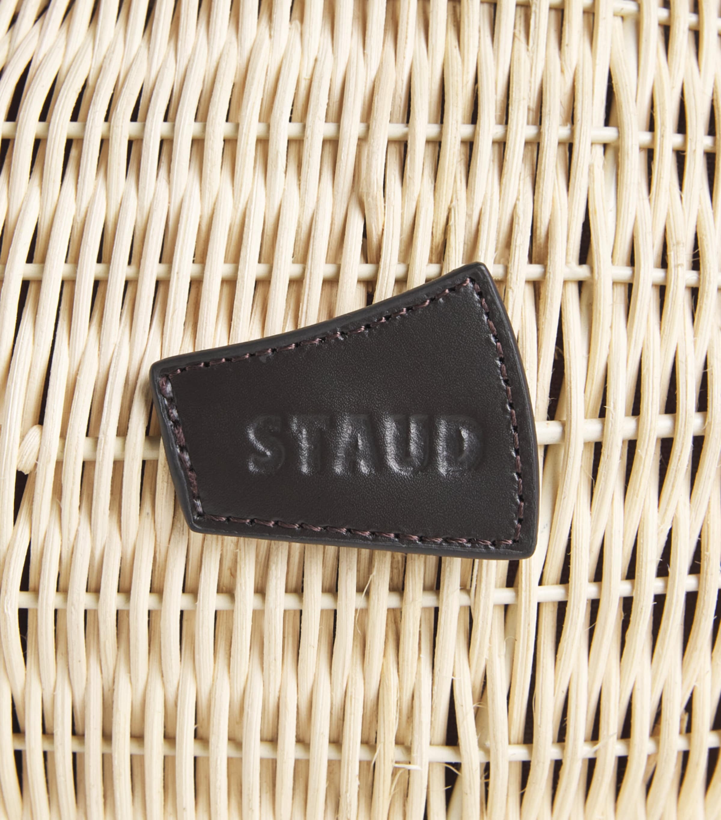 STAUD Wicker Cleo Fish Top-Handle Bag Nat Natural Image 6