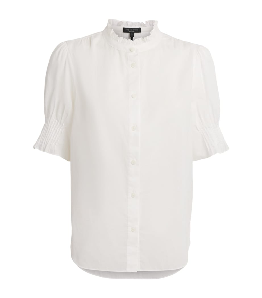 Rag & Bone Womens Cotton Dakota Blouse Bone Image 1