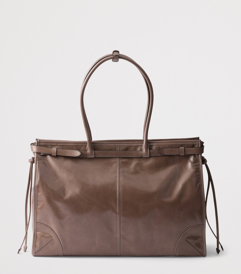 Prada Extra Large Leather Bonnie Top-Handle Bag Image 3